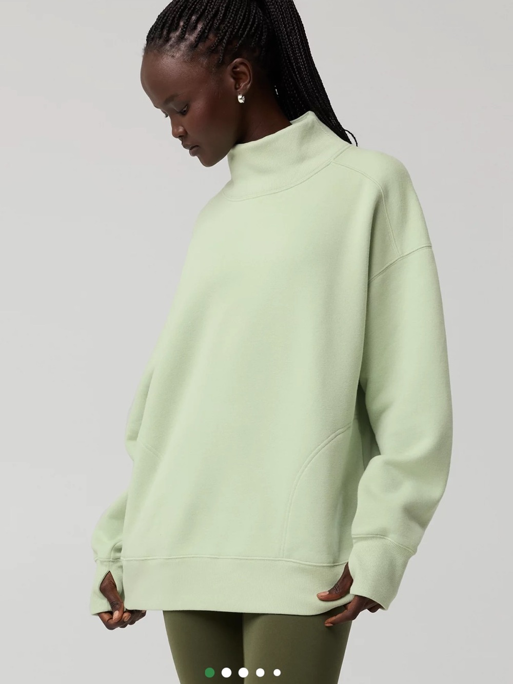 aerie Mint Green Mock Neck Sweatshirt